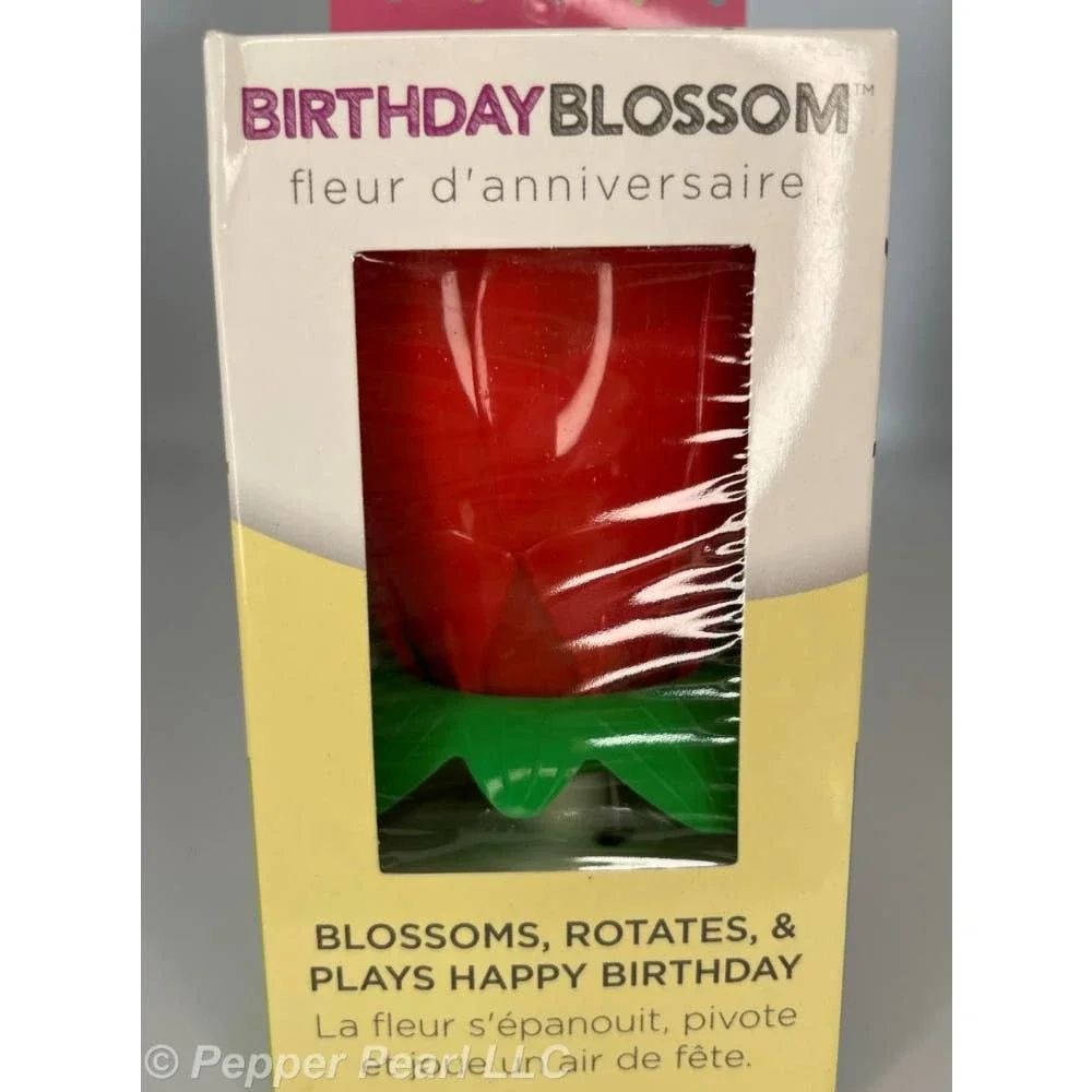 Lotus Birthday Cake Blossom 8 Candles Rotates Petals Open Plays Song 4 Pieces